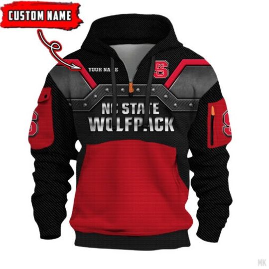 NC State Wolfpack – 3D Quarter Zip Hoodie For Fans