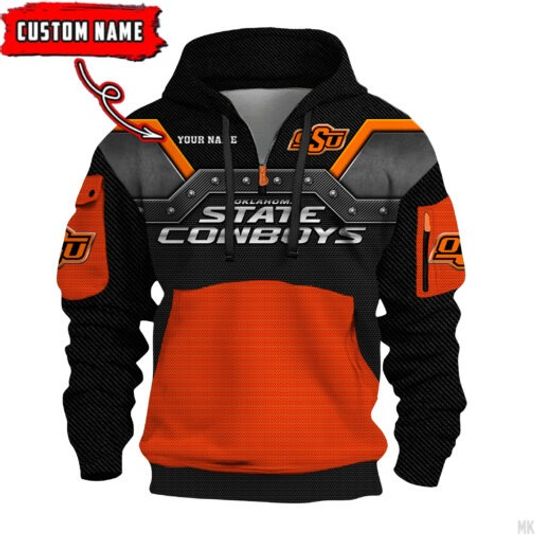 Discover Oklahoma State Cowboys – 3D Quarter Zip Hoodie For Fans