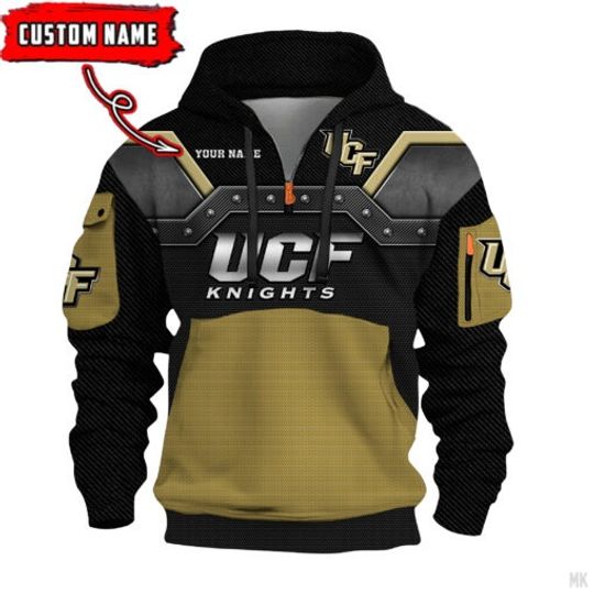 UCF Knights – 3D Quarter Zip Hoodie For Fans