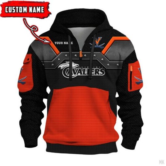 Virginia Cavaliers – 3D Quarter Zip Hoodie For Fans