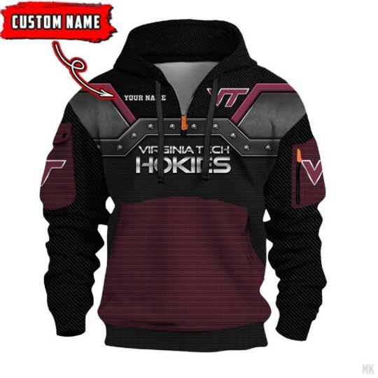 Discover Virginia Tech Hokies – 3D Quarter Zip Hoodie For Fans