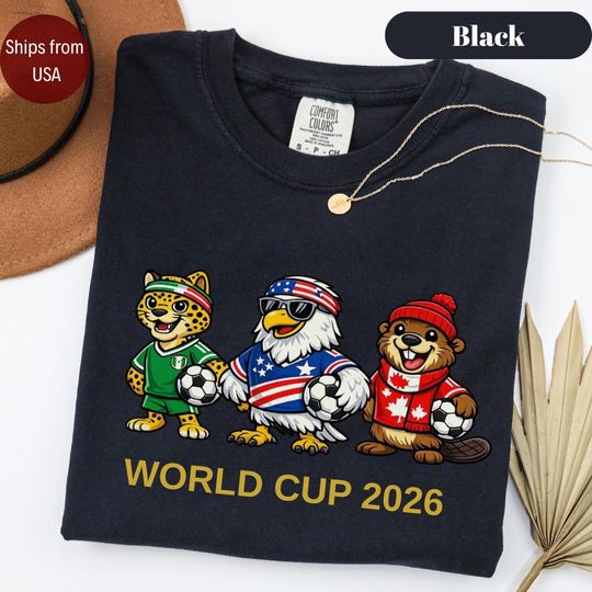 Discover 2026 World Cup Mascot Shirt, USA Mexico Canada Soccer Fan Apparel