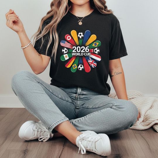 Discover 2026 World Cup Flags Soccer T-shirt, International Football Tee