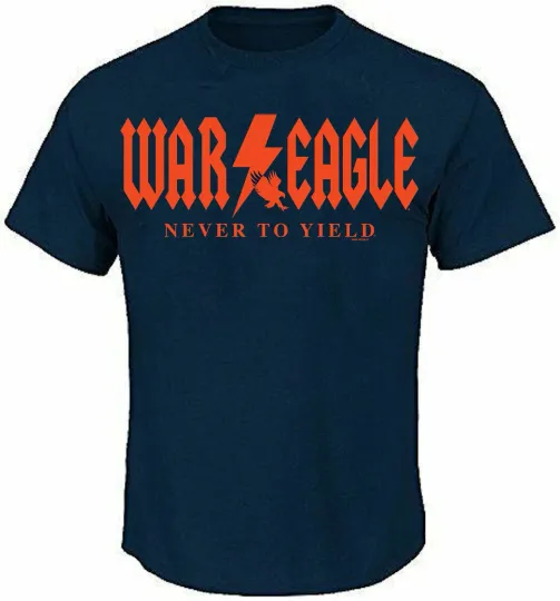 Discover Auburn Tigers Navy Blue War Eagle Bolt T-Shirt