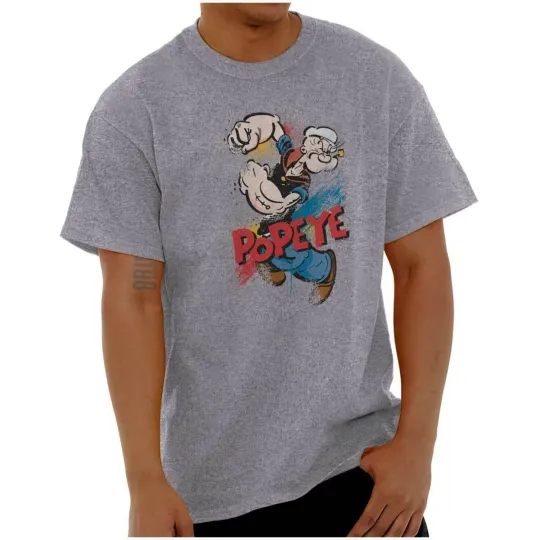 Original Cartoon Popeye Sailor Womens and Mens Crewneck T-Shirt