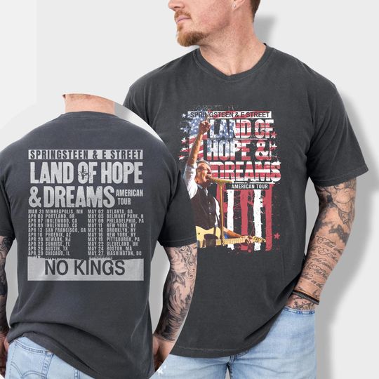 Discover Bruce Springsteen & E Street Band World Tour 2026 T-Shirt, Vintage Rock Concert Tee, Boss Tour Shirt, Rock Fan Gift