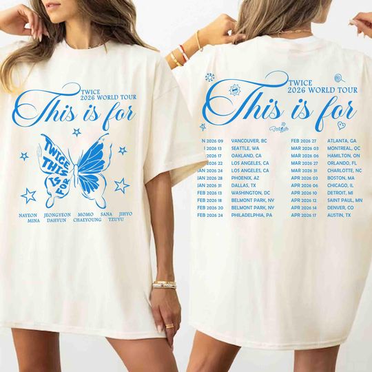 Discover Retro Twice This Is For Shirt, Twice Graphic Shirt, Twice This Is For World Tour Shirt, Twice Kpop Shirt, Twice Music Tour Shirt