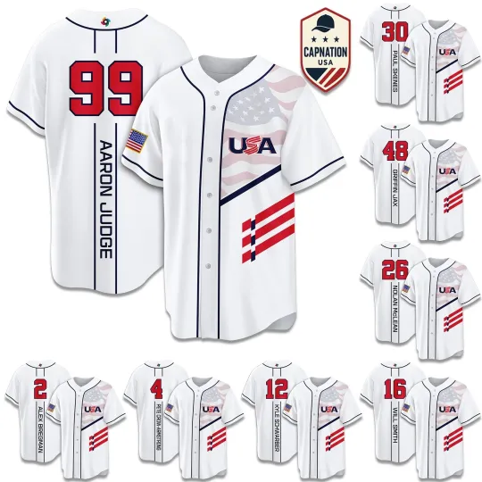 Discover SALE!USA Baseball White 2026 World Baseball Classic Home Jersey Adults Full Size