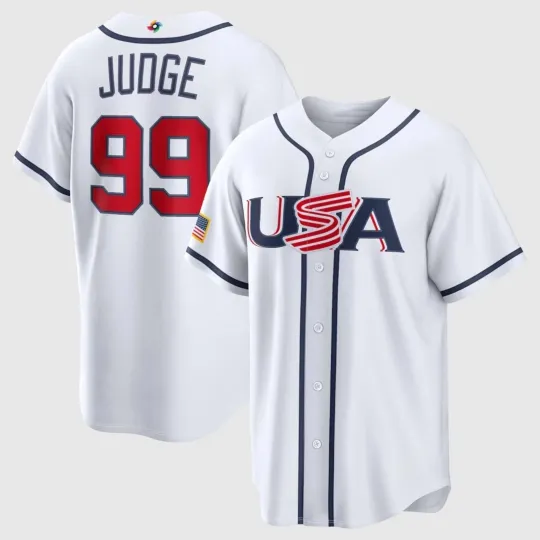 Discover Men's USA Baseball White Aaron Judge 2026 World Baseball Classic - Full Size