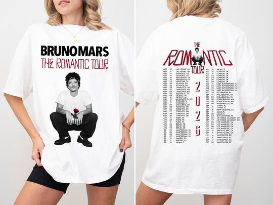 Discover Comfort Colors Bruno Mars The Romantic Tour 2026 T-Shirt, Bruno Mars 2026 Tour Unisex Shirt
