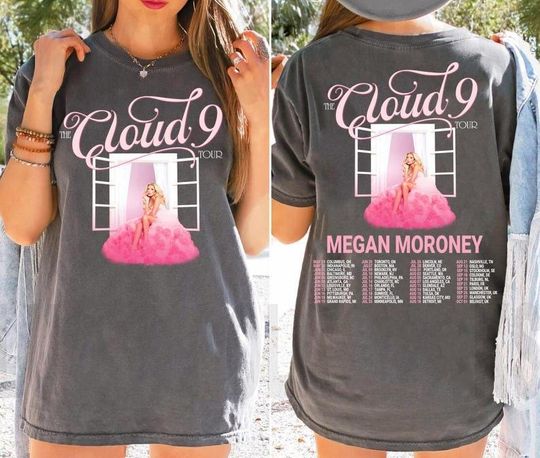 Discover Megan Moroney Cloud 9 Tour Shirt, Country Music Concert, Pink Western Graphic Tee
