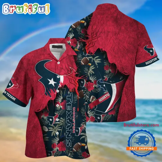 Discover Houston Texans Football Team Summer God Hawaiian Shirt For football Fans