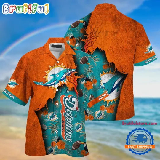 Discover Miami Dolphins Football Team Summer God Hawaiian Shirt For football Fans