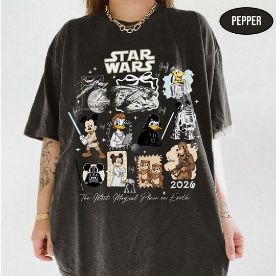 Discover Comfort Colors Retro Mickey Jedi Star Wars Shirt, Galaxys Edge Hollywood Studios Tee, Sci-Fi Family Vacation Trip 2026, Gift for Disney Fans