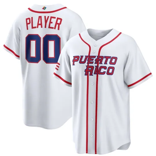 Discover Men's Puerto Rico Baseball White 2026 World Baseball Classic Jersey S-5XL