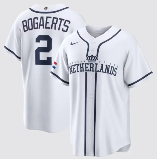 Discover Men's Netherlands Baseball Xander Bogaerts White 2026 World Baseball Classic