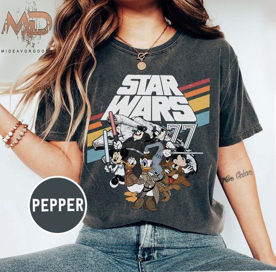 Discover Vintage Disney Star Wars Shirt, Mickey And Friends Shirt, Mickey Shirt, Mickey Star Wars Shirt, Disneyland Shirt, Disney World Family Tee