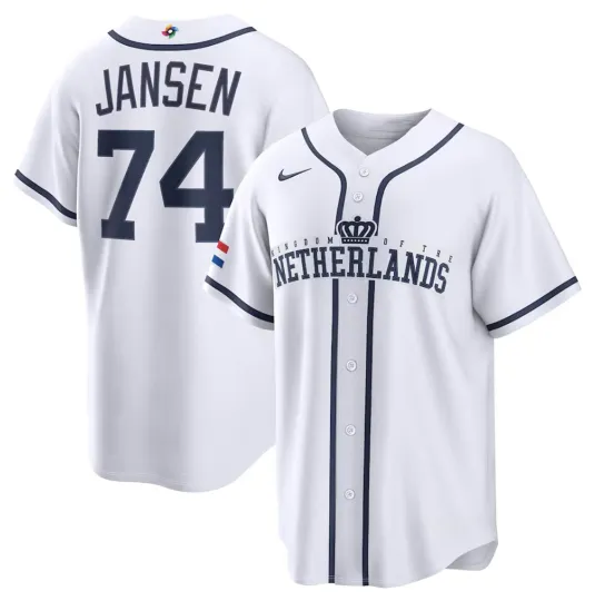 Discover Men's Netherlands Baseball Kenley Jansen White 2026 World Baseball Classic