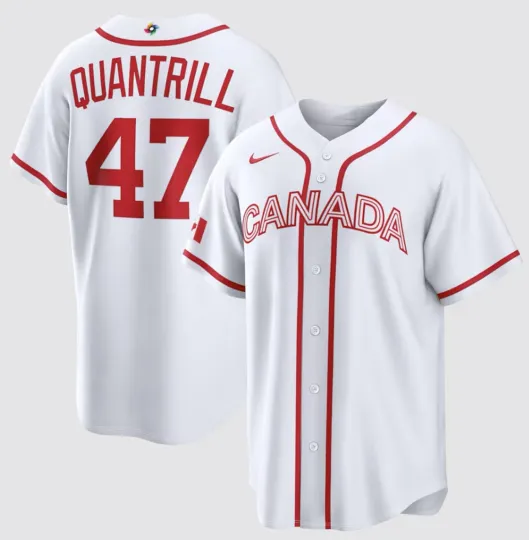 Discover Men's Canada Baseball Cal Quantrill White 2026 World Baseball Classic