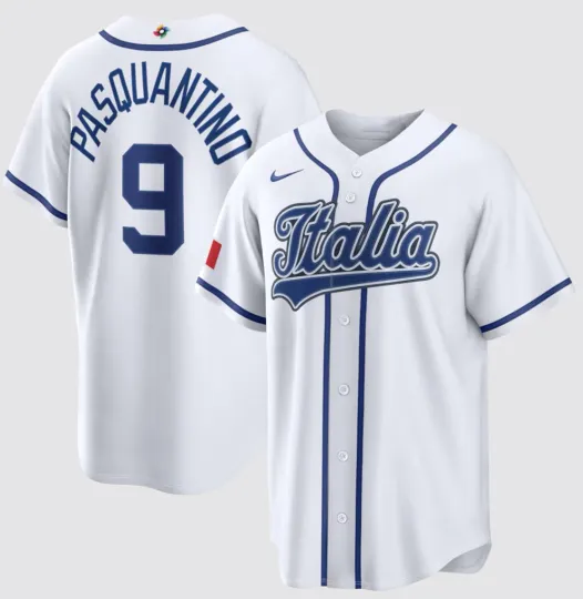 Discover Men's Italy Baseball Vinnie Pasquantino White 2026 World Baseball Classic
