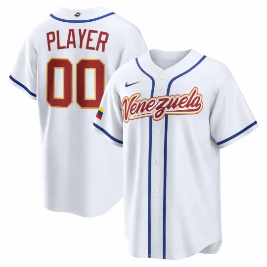 Discover Men's Venezuela Baseball White 2026 World Baseball Classic Jersey Shirt