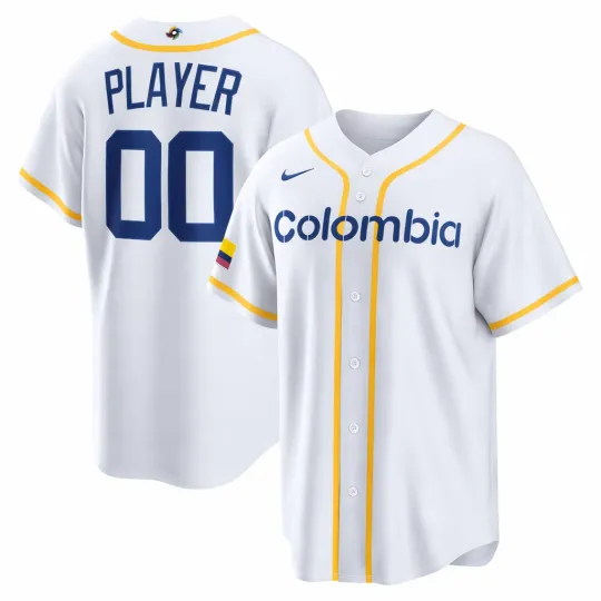 Discover Colombia Baseball 2026 World Baseball Classic White Jersey Shirt Full Size