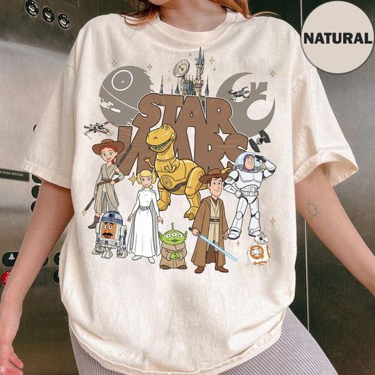Discover Retro Toy Story Star Wars Shirt, May The 4th Be With You Disney Tee, Funny Pixar Toy Story Mashup Tee, Star Wars Day Tee, Disney Family Trip