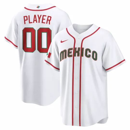 Discover Men's Mexico Baseball White 2026 World Baseball Classic Jersey Shirt Full Size