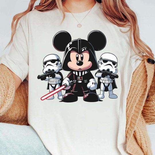 Discover Disney Star Wars Mickey T-shirt, Mickey Darth Vader Lightsaber Shirts, Birthday Gift Tee, Disneyworld Shirt, Disneyland Family Trip Shirt