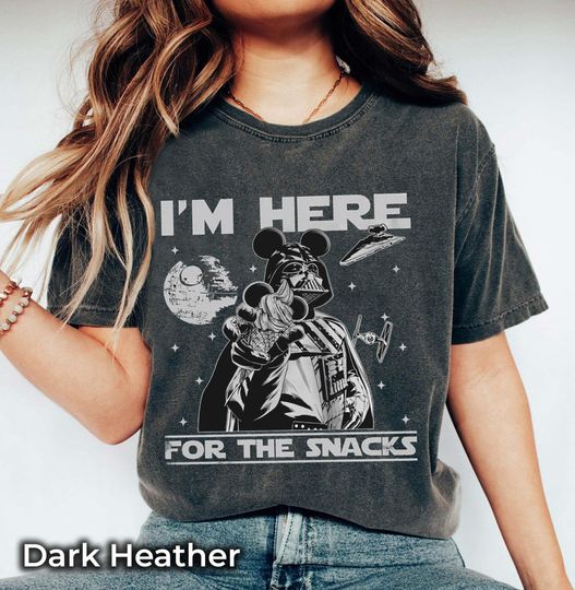 Discover Star Wars Darth Vader Mickey Ears T-shirt, I'M Here For The Snack Shirts, Birthday Gift Tee, Disneyworld Shirt, Disneyland Family Trip Shirt