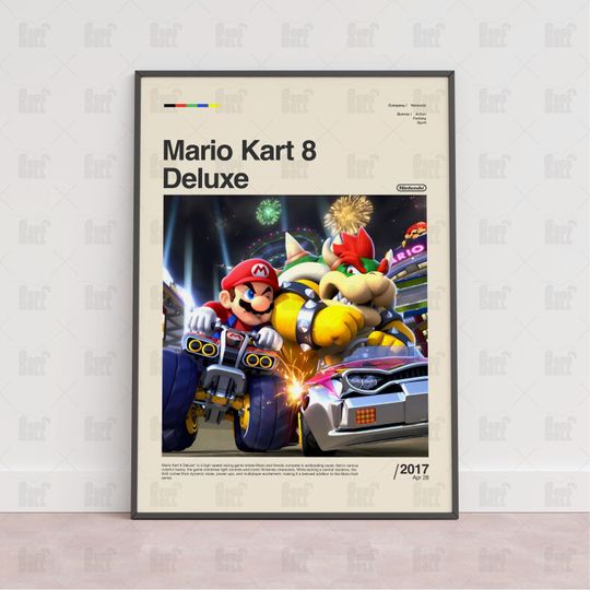 Mario Kart 8 Deluxe Poster, Gaming Room Poster, Gaming Wall Poster, Gaming Print Poster, Game Gift, Video Games Poster