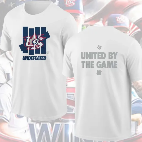 Discover Men's USA Baseball Undefeated White 2026 World Baseball Classic T-Shirt