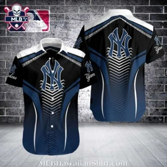 Discover Elegant Stripe Accent Aloha Shirt – NY Baseball Team Yankeess Hawaiian Shirt