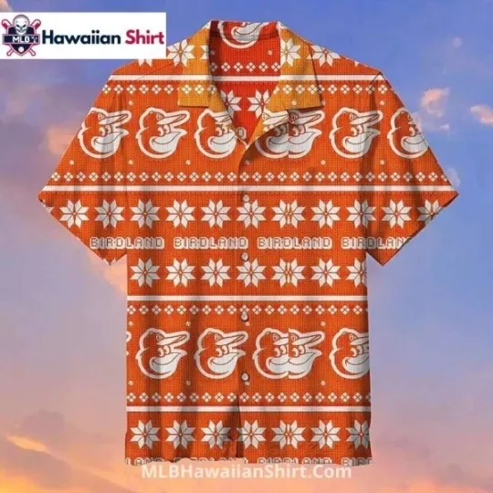 Birdland Christmas Style Baltimore Baseball Team Orioless Hawaiian Shirt
