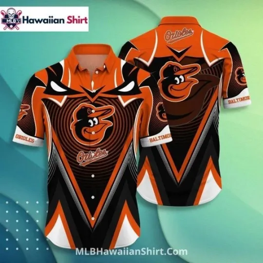 Discover Geometric Power Design Baltimore Baseball Team Orioless Hawaiian Shirt