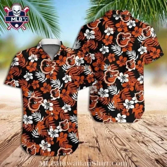 Discover Baltimore Baseball Team Orioless Vibrant Floral Aloha Shirt