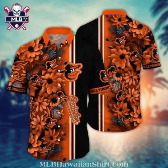 Discover Baltimore Baseball Team Orioless Floral Print Hawaiian Shirt