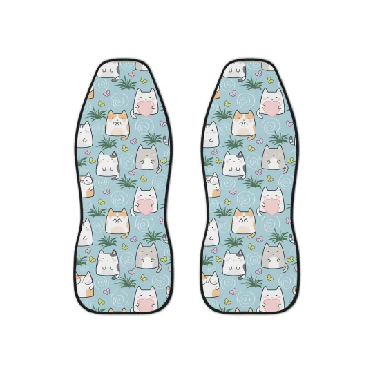 Discover Cute Cat-Themed Car Seat Covers with Animal Print Design for Pet Lovers