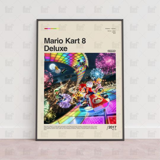 Mario Kart 8 Deluxe Poster, Gaming Room Poster, Gaming Wall Poster, Gaming Print Poster, Game Gift, Video Games Poster