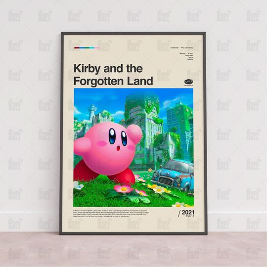 Discover Kirby and the Forgotten Land Poster, Gaming Room Poster, Gaming Wall Poster, Gaming Print Poster, Game Gift, Video Games Poster, Gaming Art