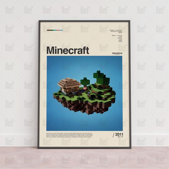 Minecraft Poster, Gaming Room Poster, Gaming Wall Poster, Gaming Print Poster, Game Gift, Video Games Poster