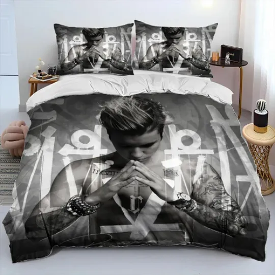 Discover Justin Bieber JBiebs Comforter Set Duvet Cover Bedroom Bedding Quilt Cover Pillowcase
