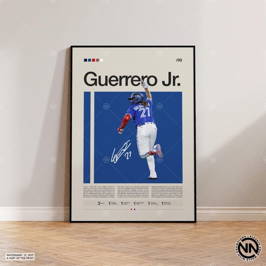 Discover Vladimir Guerrero Jr. Poster, Toronto Blue Jays, Baseball Prints, Sports Poster, Baseball Player, Baseball Wall Art, Sports Bedroom Posters