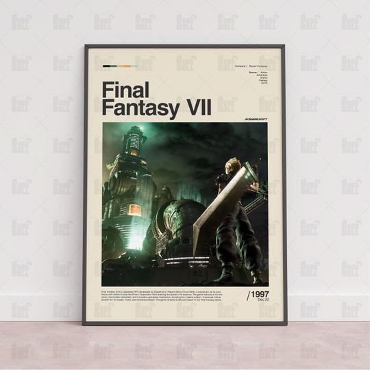 Final Fantasy VII Poster, Gaming Room Poster, Gaming Wall Poster, Gaming Print Poster, Game Gift, Video Games Poster
