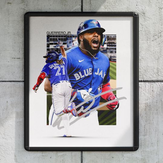 Vladimir Guerrero Jr. Toronto Blue Jays Baseball Poster, Sports Wall Decor Print