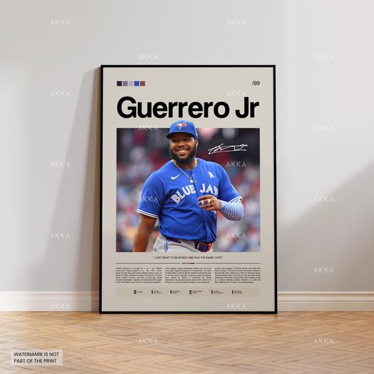 Discover Vladimir Guerrero Jr. Poster, Toronto Blue Jays Wall Art Print, Framed MLB Baseball Decor