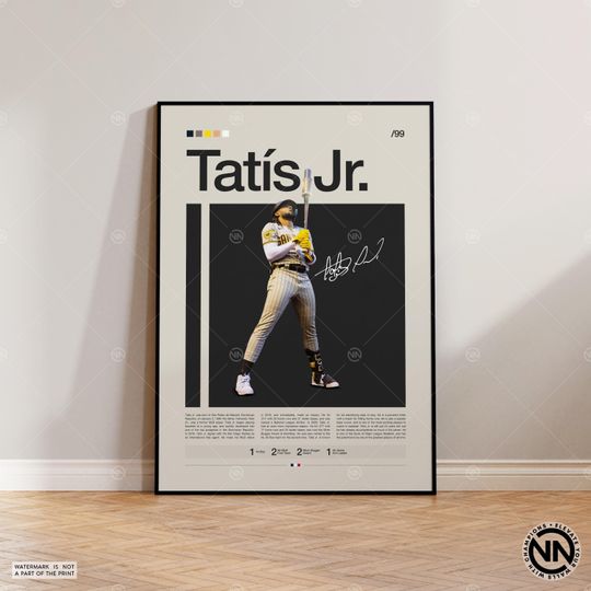 Discover FRD Tats Jr. Poster, San Diego Padres, Baseball Prints, Sports Poster, Baseball Player Gift, Baseball Wall Art, Sports Bedroom Posters