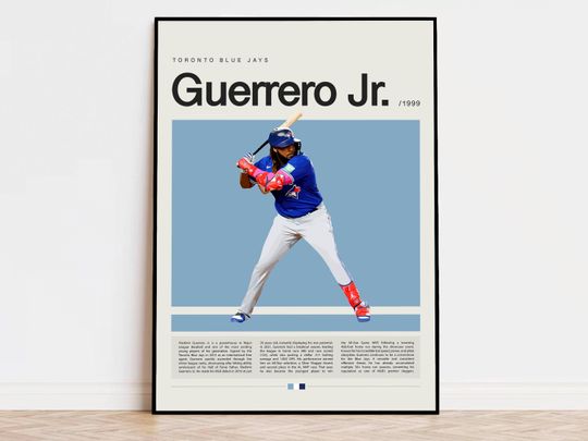 Discover Vladimir Guerrero Jr Poster, Baseball Poster, Toronto Blue Jays, Sports Poster, Modern Sports Art, Baseball Gifts, Baseball Art