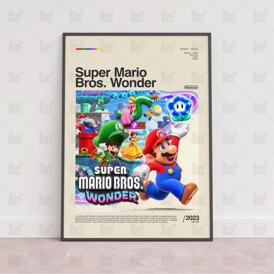 Discover Superr Mario Bros Wonder  Poster, Gaming Room Poster, Gaming Wall Poster, Gaming Print Poster, Game Gift, Video Games Poster