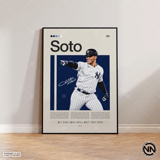 Discover Juan Soto Poster, New York Yankees Poster, Baseball Prints, Sports Poster, Baseball Player Gift, Baseball Wall Art, Sports Bedroom Posters